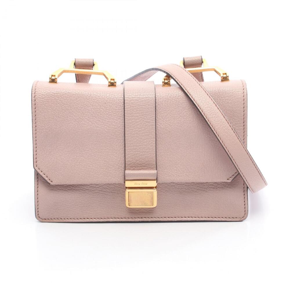 Miu Miu MADRAS Shoulder Bag Leather Pink